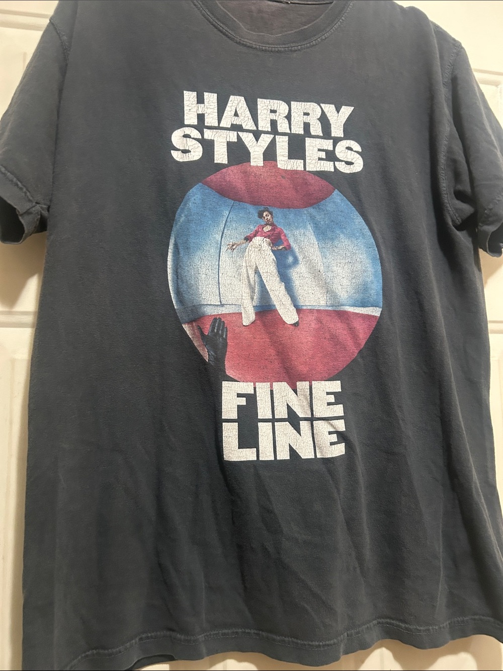 Harry Styles "Fine Line" Graphic Tee - Black with Red & Blue Print